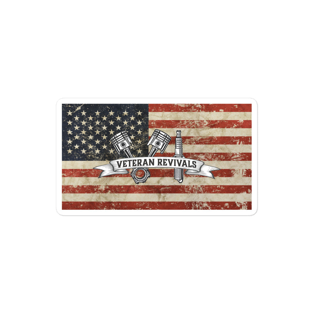 Weathered Stars and Stripes Sticker